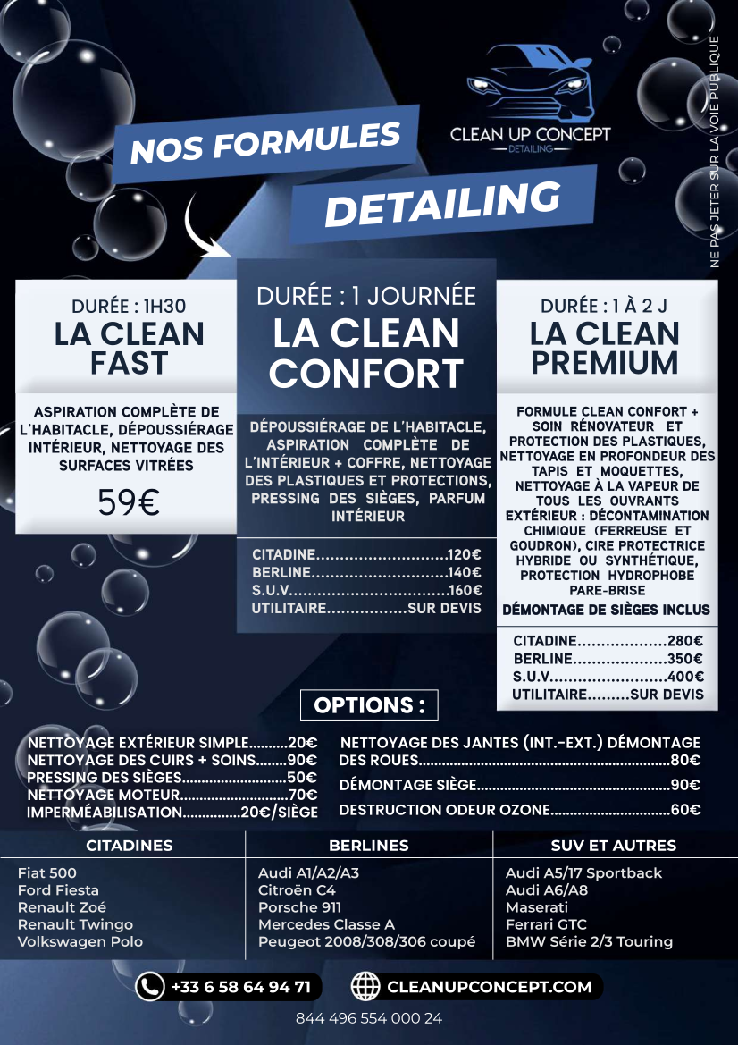 Flyer des prestations et tarifs